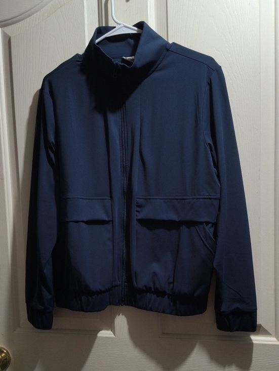 Member's Mark Jackets & Blazers - Women's Navy Lightweight Zip Jacket - Classic Shirt Jacket Style